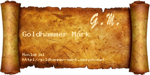 Goldhammer Márk névjegykártya